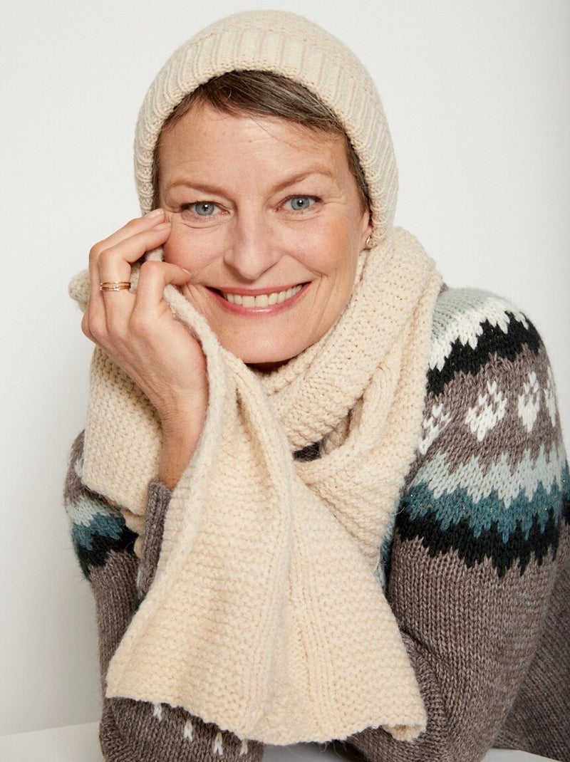 Écharpe en maille fantaisie Beige - Kiabi