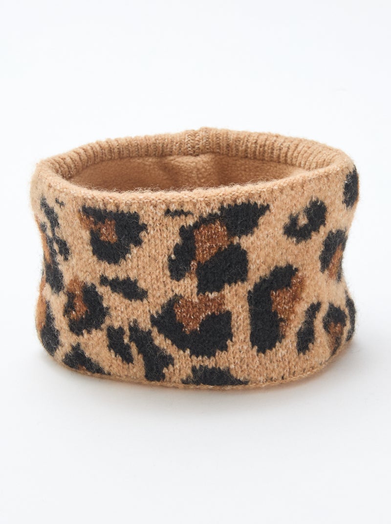 Echarpe en maille leopard Marron - Kiabi