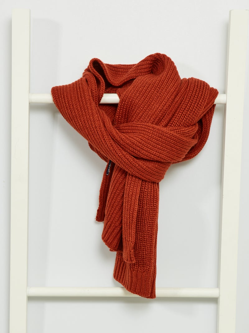 Echarpe en maille orange - Kiabi