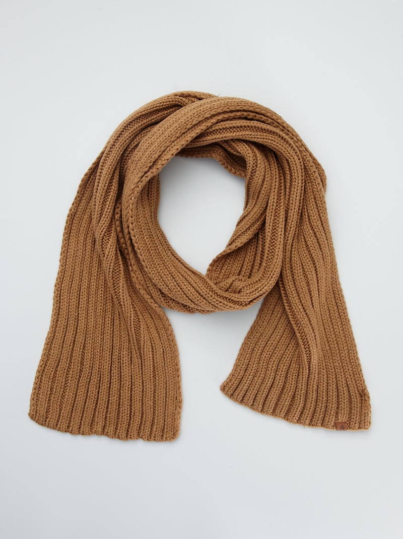 Echarpe en maille tricot marron - Kiabi