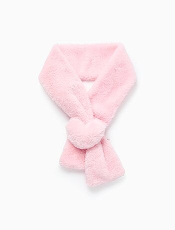 Écharpe en peluche douce synthétique avec cœur 3D