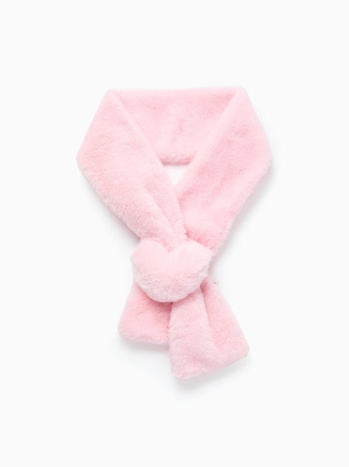 Écharpe en peluche douce synthétique avec cœur 3D - Kiabi