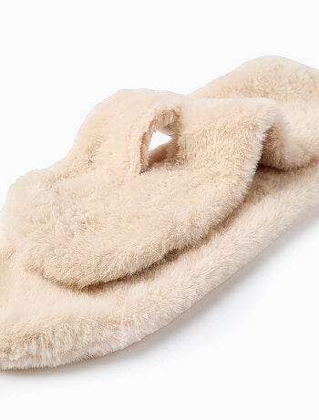 Écharpe en peluche douce synthétique avec ouverture