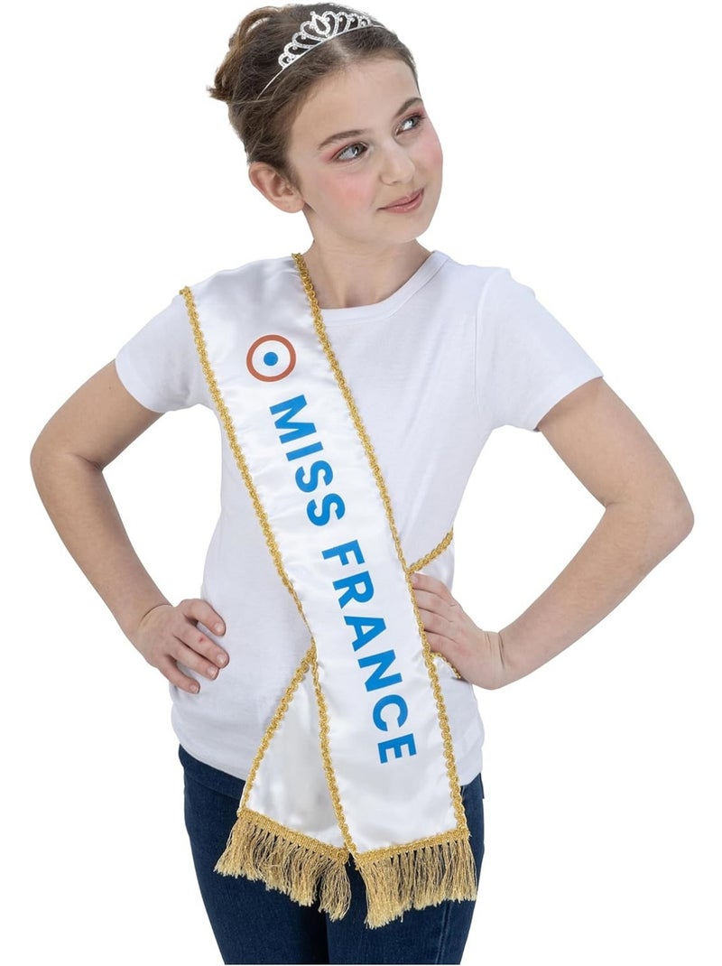 Echarpe et diadème Miss France Blanc - Kiabi
