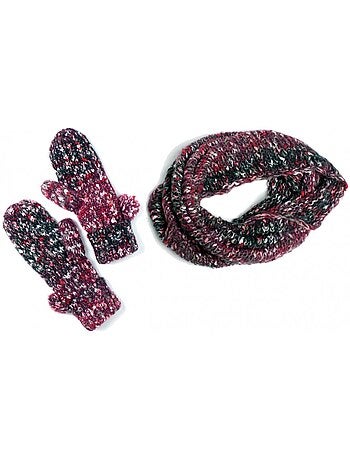 Echarpe et Moufles Femme Lot de 2