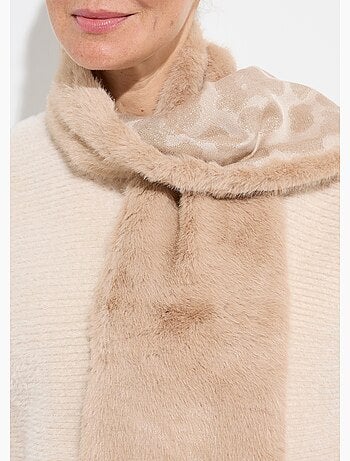 Echarpe fausse fourrure, envers léopard