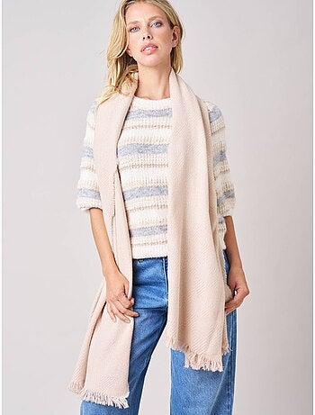 Écharpe femme chevron avec franges 'Deeluxe'