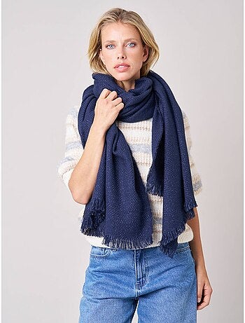 Écharpe femme chevron avec franges 'Deeluxe'