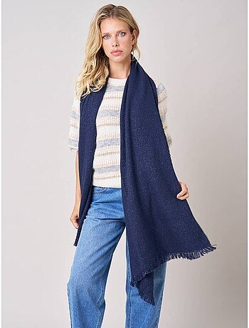 Écharpe femme chevron avec franges 'Deeluxe'