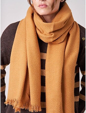 Écharpe femme chevron avec franges 'Deeluxe'