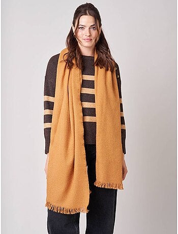 Écharpe femme chevron avec franges 'Deeluxe'