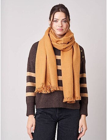 Écharpe femme chevron avec franges 'Deeluxe'