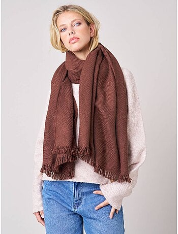 Écharpe femme chevron avec franges 'Deeluxe'