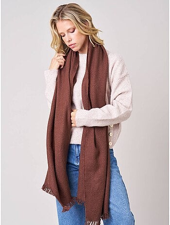 Écharpe femme chevron avec franges 'Deeluxe'