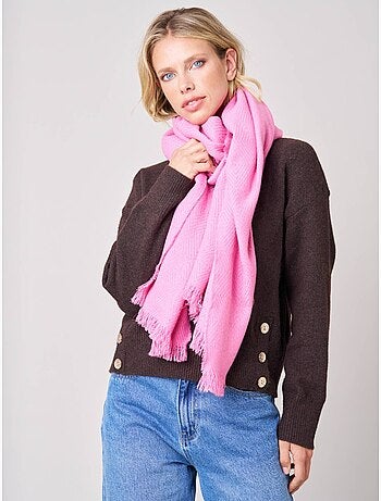 Écharpe femme chevron avec franges 'Deeluxe'