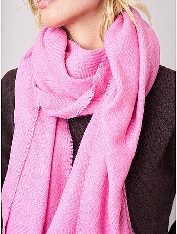 Écharpe femme chevron avec franges 'Deeluxe'