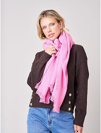 Écharpe femme chevron avec franges 'deeluxe'
