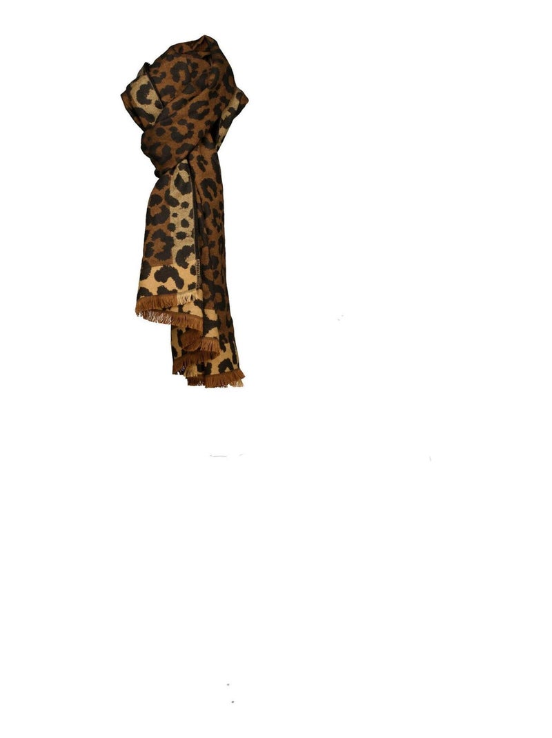 Echarpe femme en viscose à motif léopard 'Deeluxe' Marron - Kiabi