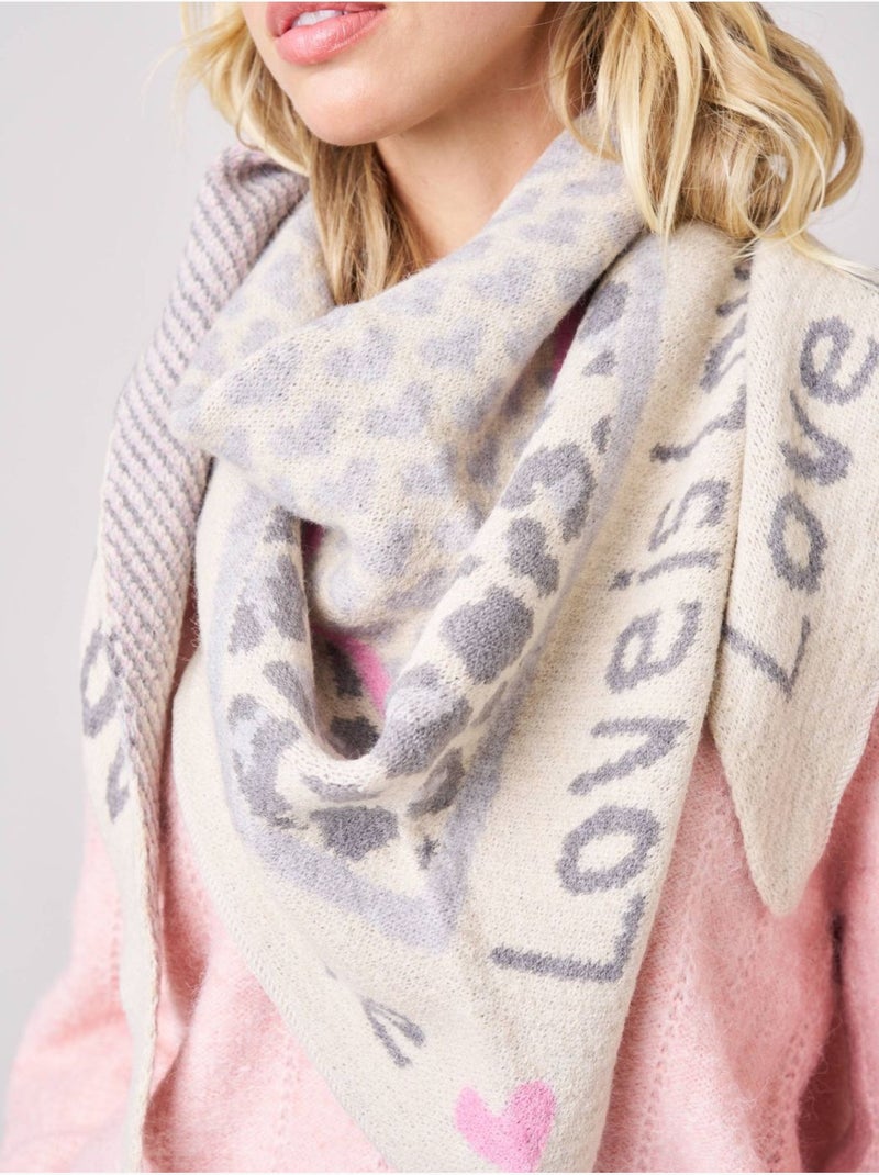 Echarpe femme imprimé animalier 'deeluxe' Beige argile - Kiabi