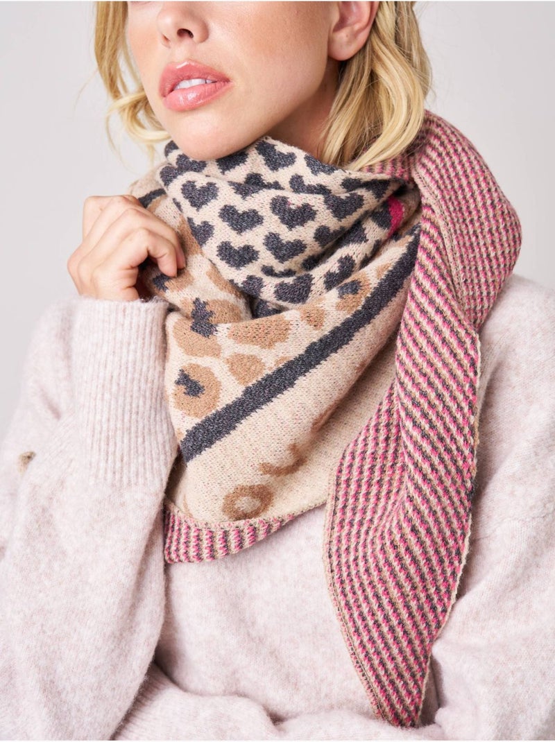 Echarpe femme imprimé animalier 'Deeluxe' Beige - Kiabi