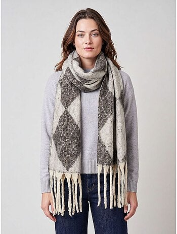 Echarpe femme motif graphique losange 'Deeluxe'