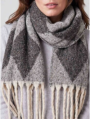Echarpe femme motif graphique losange 'Deeluxe'