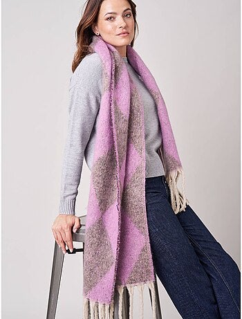Echarpe femme motif graphique losange 'deeluxe'
