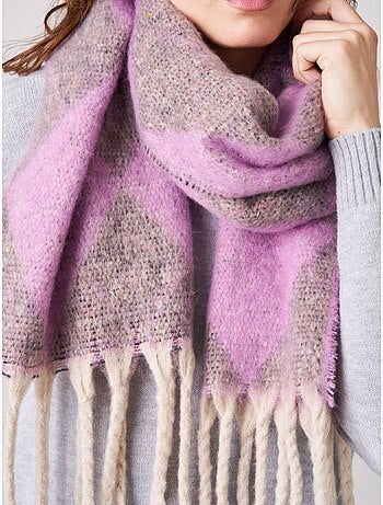 Echarpe femme motif graphique losange 'deeluxe'