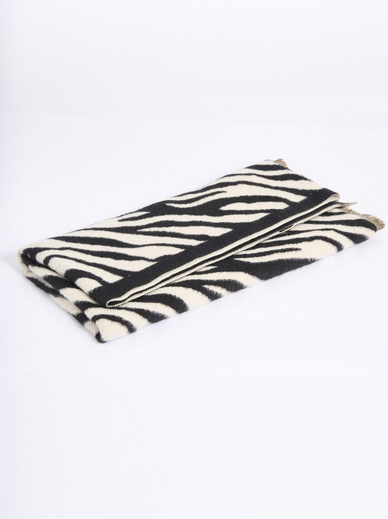 Echarpe fine à franches, motif zèbre - AFIBEL Noir - Kiabi