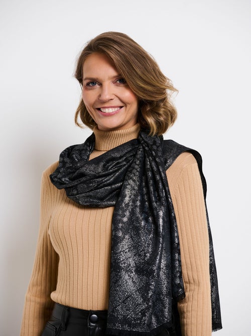 Echarpe fine motif animalier métallisé - Kiabi