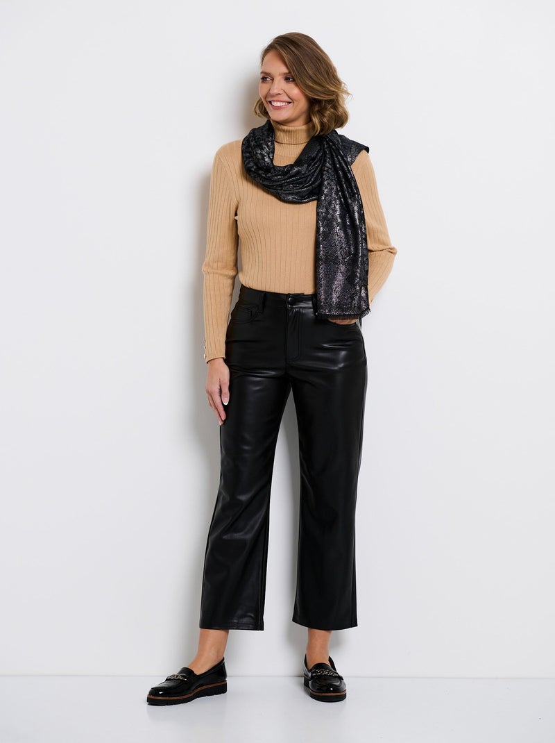 Echarpe fine motif animalier métallisé Noir - Kiabi
