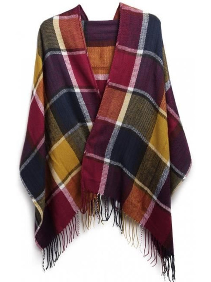 Écharpe foulard châle à carreaux - chaude - miss lulu Violet - Kiabi