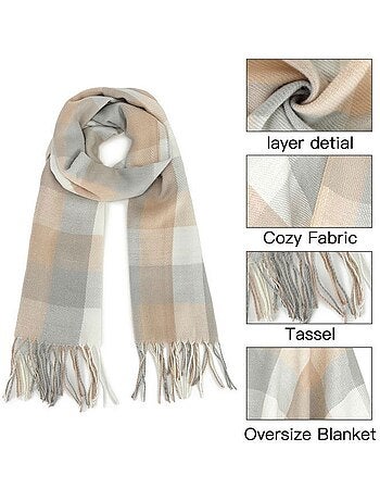 Écharpe foulard châle à carreaux - style vintage - miss lulu