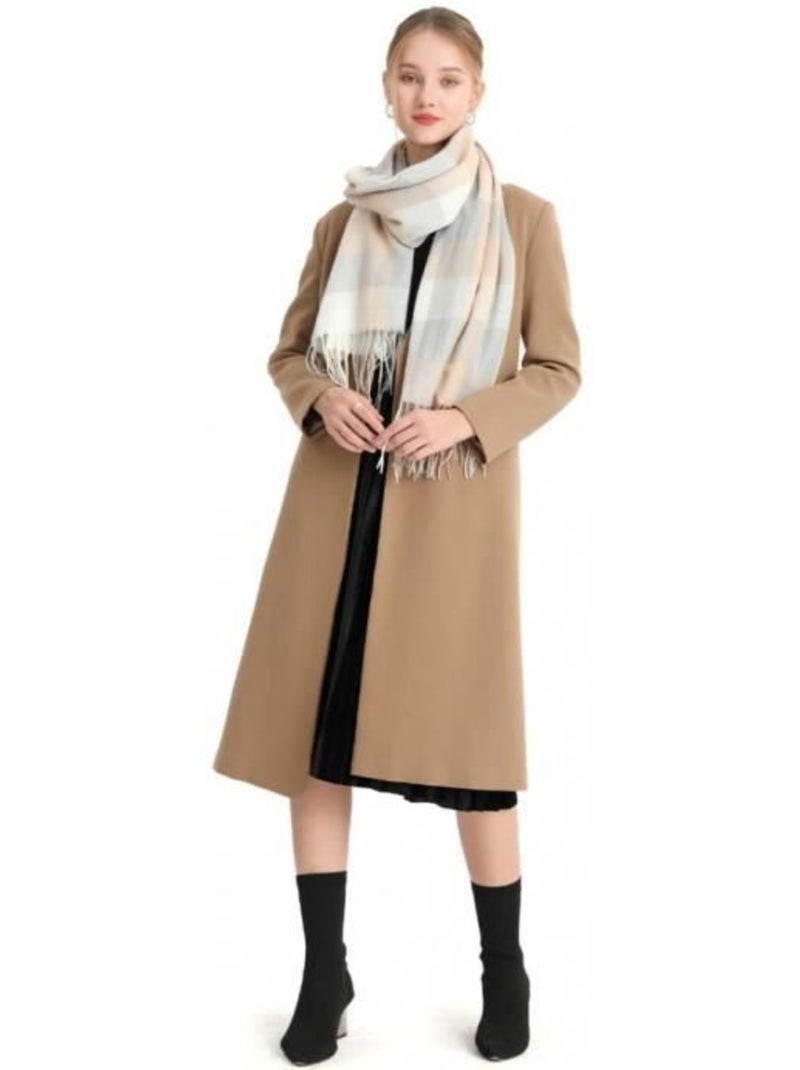 Écharpe foulard châle à carreaux - style vintage - miss lulu Beige - Kiabi