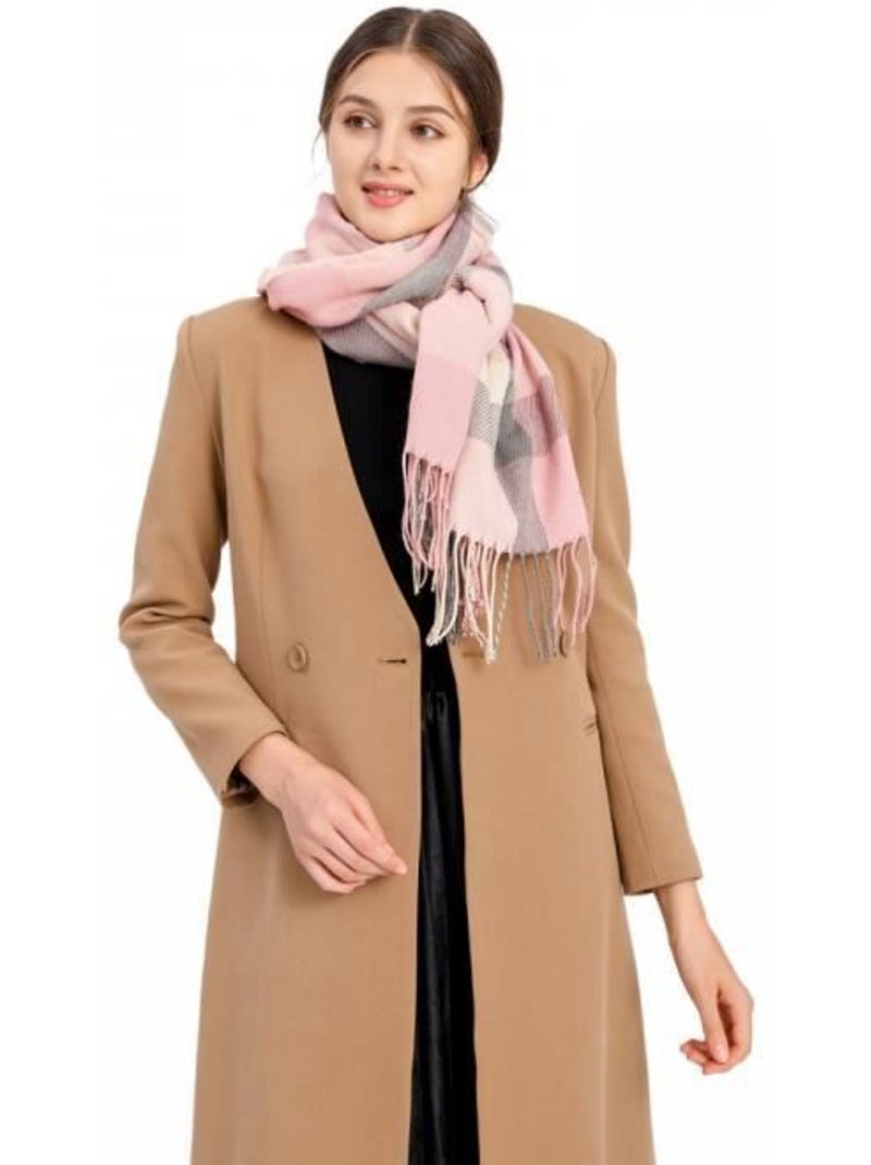 Écharpe foulard châle à carreaux - style vintage - miss lulu Rose - Kiabi