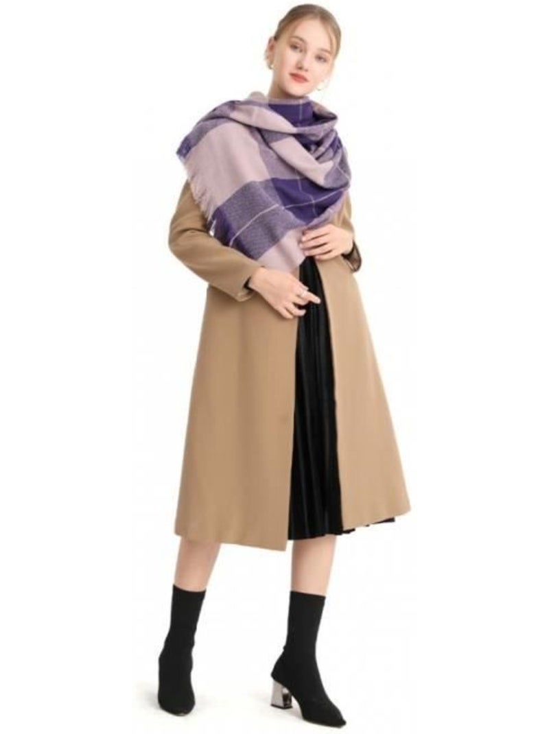 Écharpe foulard châle à carreaux - style vintage - miss lulu Violet - Kiabi