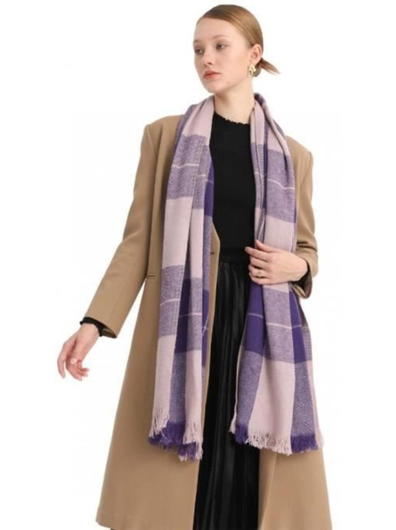 Écharpe foulard châle à carreaux - style vintage - miss lulu Violet - Kiabi