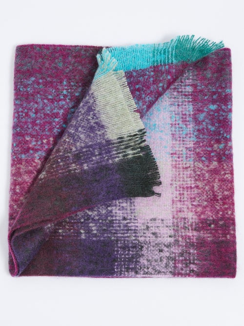 Écharpe frangée multicolore avec mohair - Kiabi