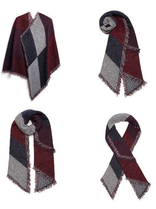 Écharpe grand plaid en imitation cachemire - carreaux à glands - miss lulu - Kiabi Écharpe grand plaid en imitation cachemire - carreaux à glands - miss lulu - Kiabi