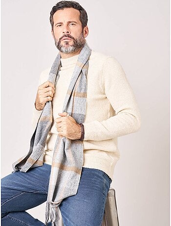 Écharpe homme à carreaux avec franges 'Deeluxe'