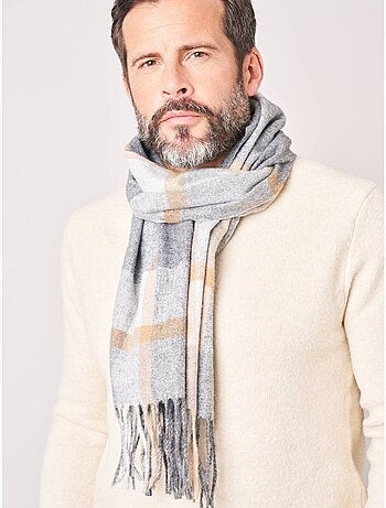 Écharpe homme à carreaux avec franges 'Deeluxe'