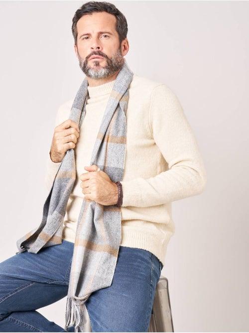 Écharpe homme à carreaux avec franges 'Deeluxe' - Kiabi