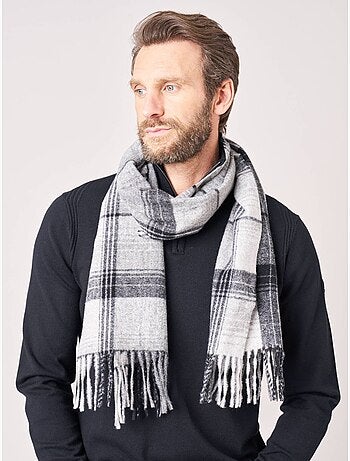 Écharpe homme à carreaux avec franges 'Deeluxe'