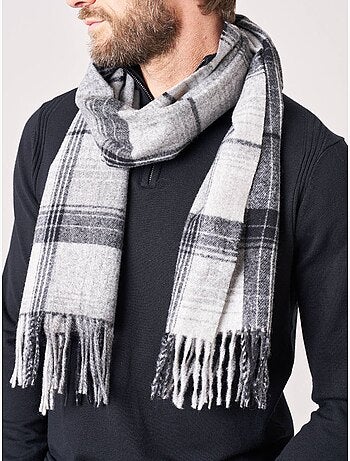 Écharpe homme à carreaux avec franges 'Deeluxe'