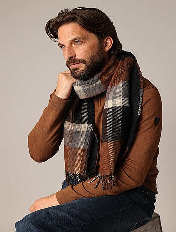 Écharpe homme à motif jacquard géométrique 'Deeluxe'