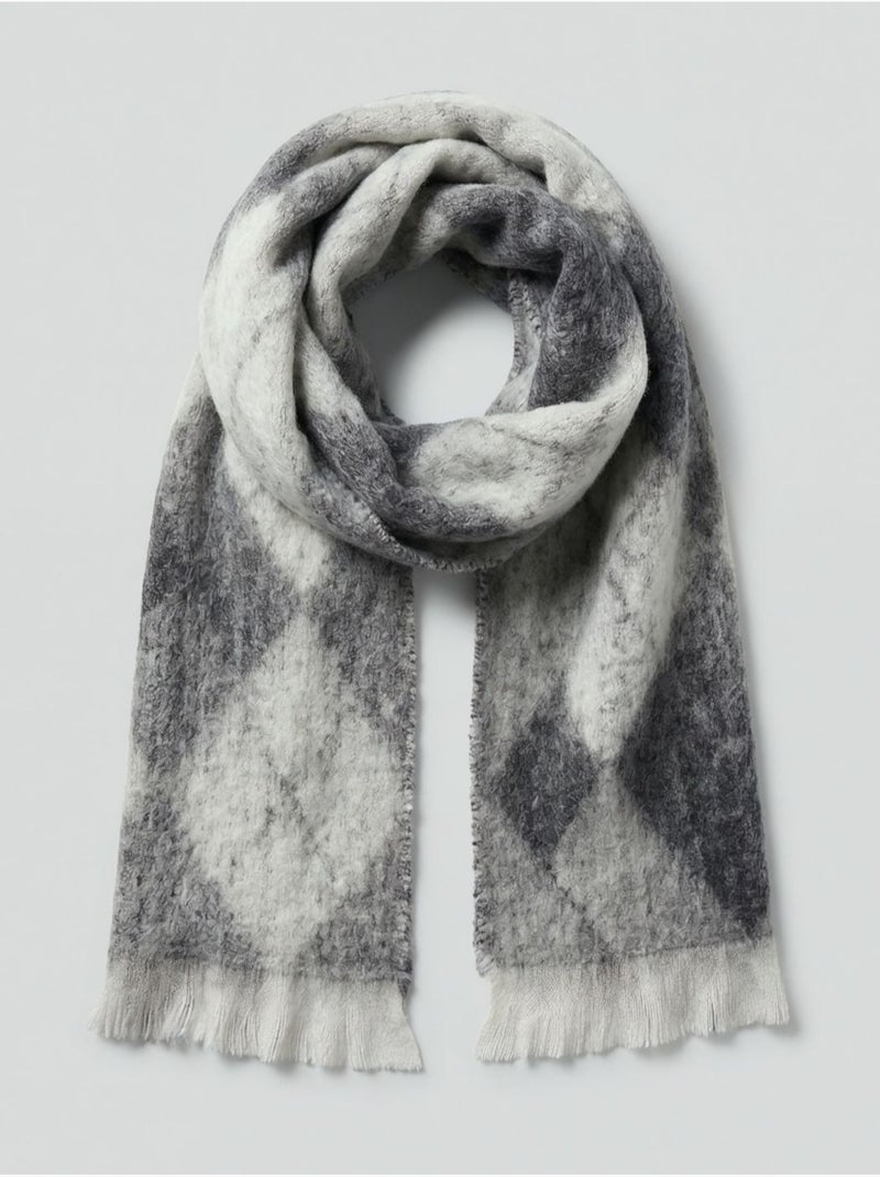 Écharpe homme à motifs losanges 'Deeluxe' Gris - Kiabi