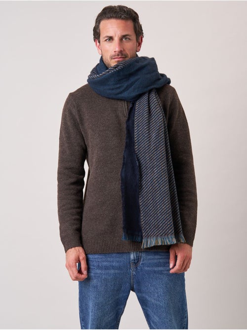 Écharpe homme bicolore à franges 'Deeluxe' - Kiabi