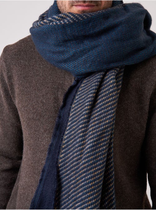 Écharpe homme bicolore à franges 'Deeluxe' - Kiabi