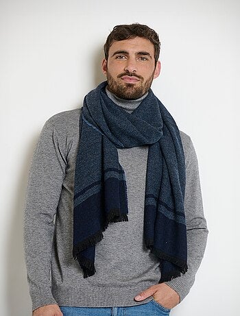 Echarpe homme chaude chevrons avec laine