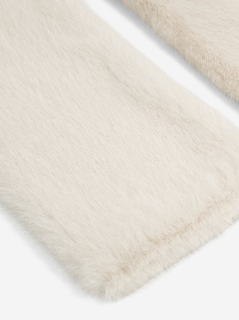 Echarpe imitation fausse fourrure Beige - Kiabi